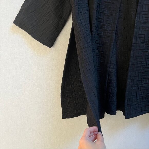 Marla Wynne Black Textured Top Coat Jacket Sz L - Picture 8 of 10